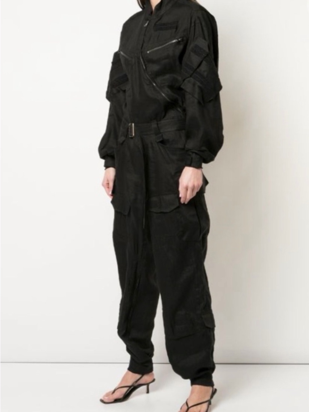 Tre by Natalia Ratabesi Bomber Utility Black Women's Jumpsuit Size 0